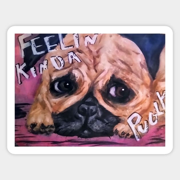 Pugly Sticker by YaebaArts